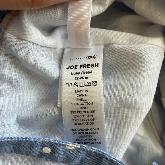 Joe Fresh Toddler Sunhat 12-24M | Blue Hearts Bow EUC - Picture 7 of 8